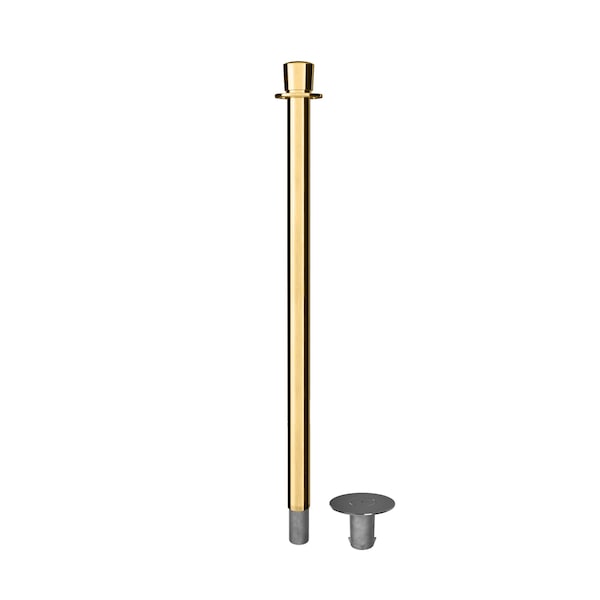 Montour Line Stanchion Post and Rope Removable Base Pol.Brass Post Crown Top SP400R-CN-PB - main